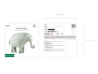 Giant Elephant Standing Foil Balloon, 35in