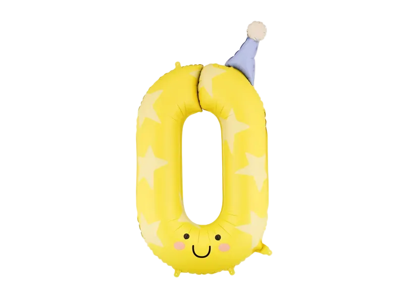 Yellow Birthday Number 0 Foil Balloon, 34in
