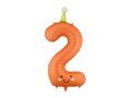 Orange Birthday Number 2 Foil Balloon, 34in