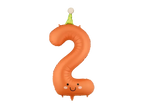 Orange Birthday Number 2 Foil Balloon, 34in