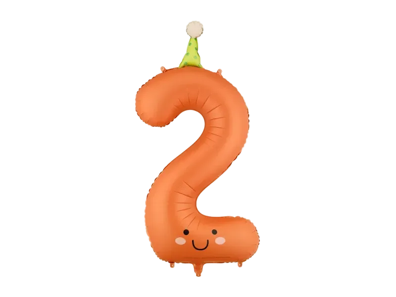 Orange Birthday Number 2 Foil Balloon, 34in