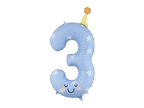 Blue Birthday Number 3 Foil Balloon, 34in