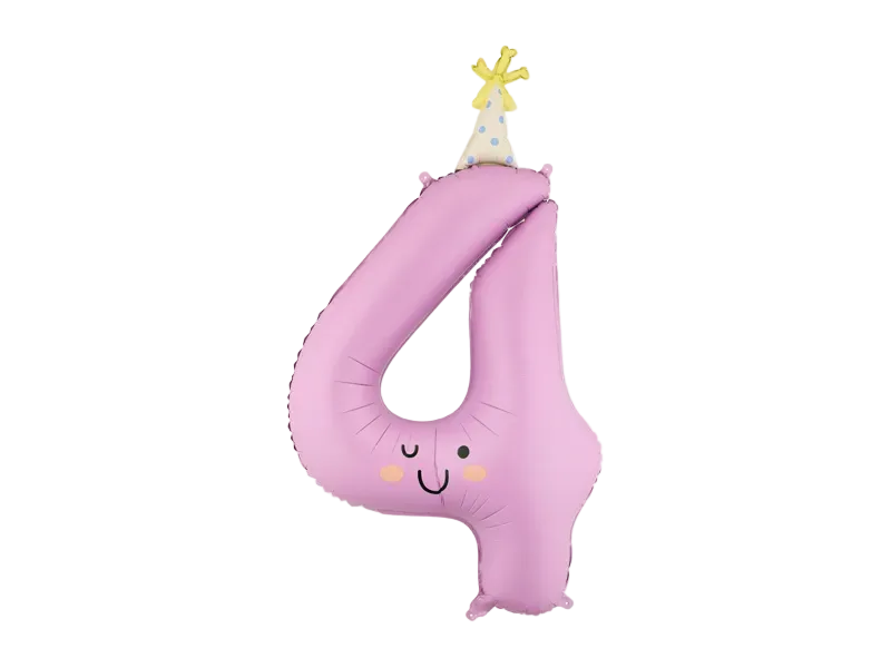 Purple Birthday Number 4 Foil Balloon, 34in