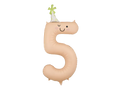 Beige Birthday Number 5 Foil Balloon, 34in