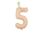 Beige Birthday Number 5 Foil Balloon, 34in
