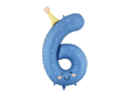 Blue Birthday Number 6 Foil Balloon, 34in