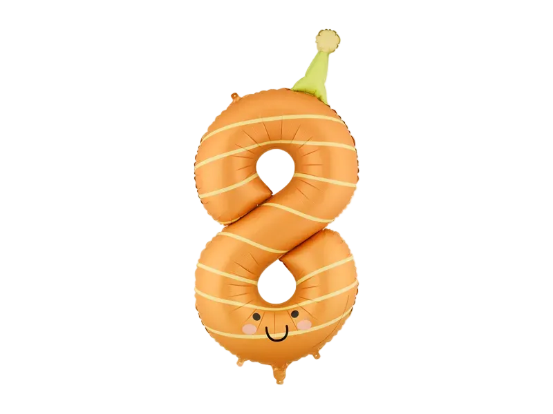 Orange Birthday Number 8 Foil Balloon, 34in
