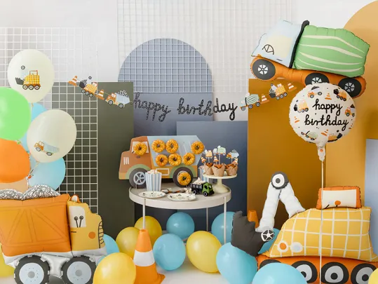 Giant Orange Excavator Foil Balloon, 36in