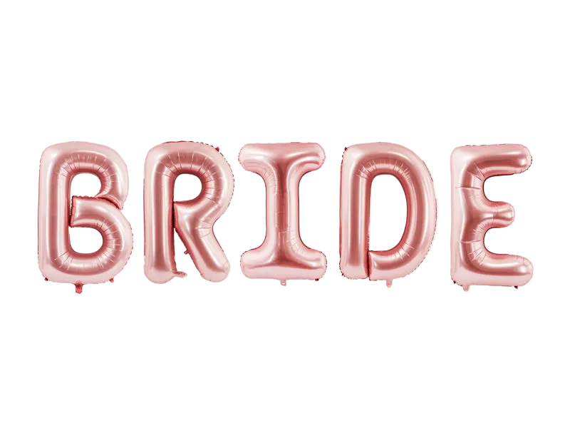 Giant Rose Gold "BRIDE" Letter Airfill Foil Balloon, 110 inches