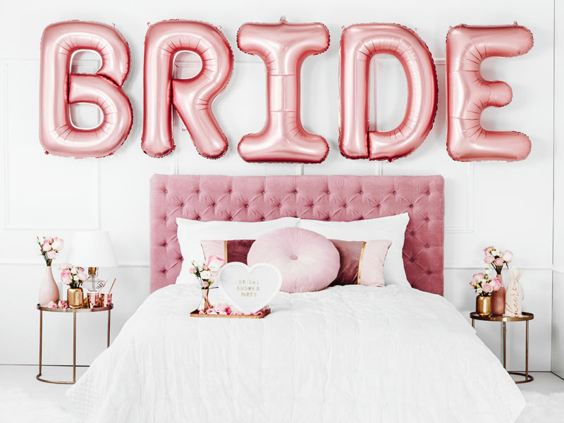 Giant Rose Gold "BRIDE" Letter Airfill Foil Balloon, 110 inches