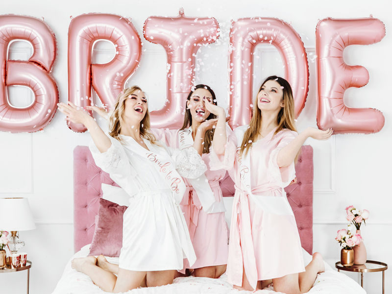 Giant Rose Gold "BRIDE" Letter Airfill Foil Balloon, 110 inches
