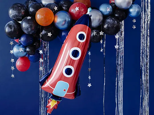 Giant Red Rocket Foil Balloon, 45in