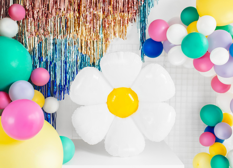 Giant White Daisy Foil Balloon, 40in