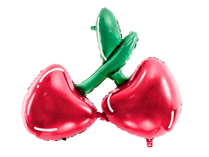 Red and Green Cherry Foil Balloon, 34in