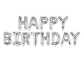 Silver Happy Birthday Banner Foil Balloon, 133in
