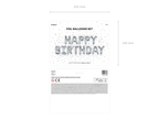 Silver Happy Birthday Banner Foil Balloon, 133in