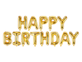 Gold "Happy Birthday" Foil Balloon, 134 x 14in - Giant