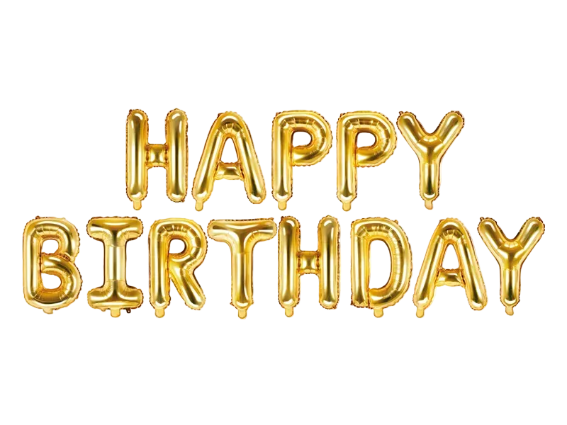 Gold "Happy Birthday" Foil Balloon, 134 x 14in - Giant