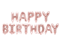 Rose Gold Happy Birthday Banner Foil Balloon, 133in