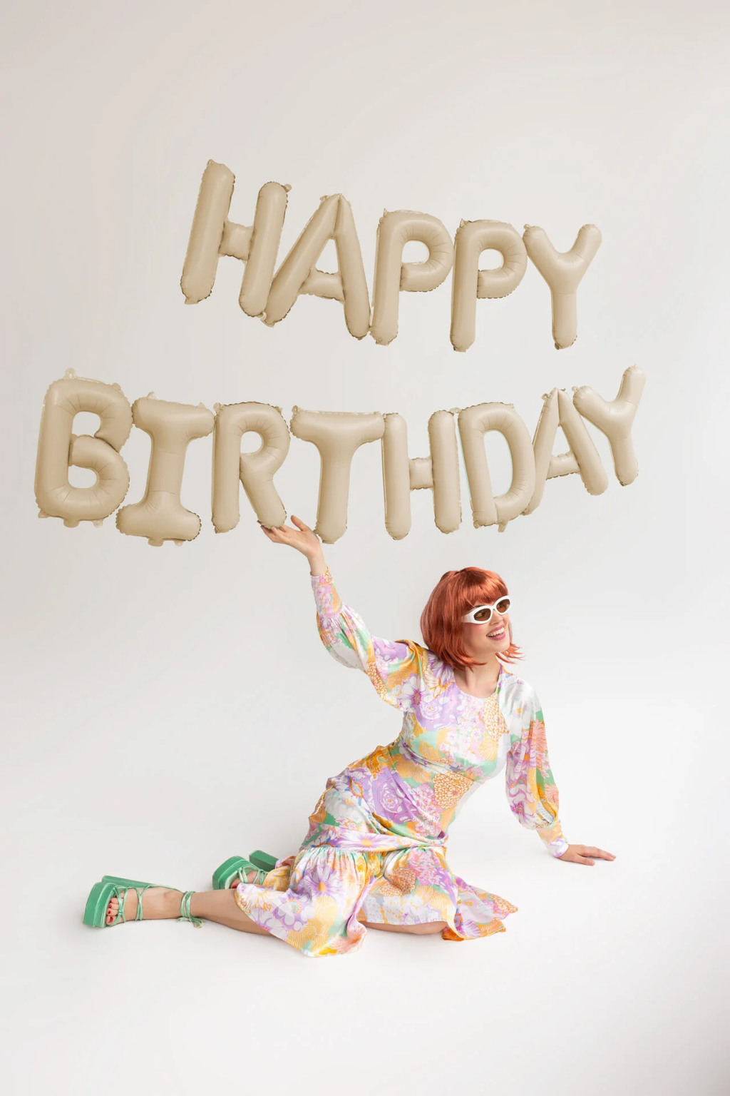 Giant Yellow Happy Birthday Banner Foil Balloon, 133in
