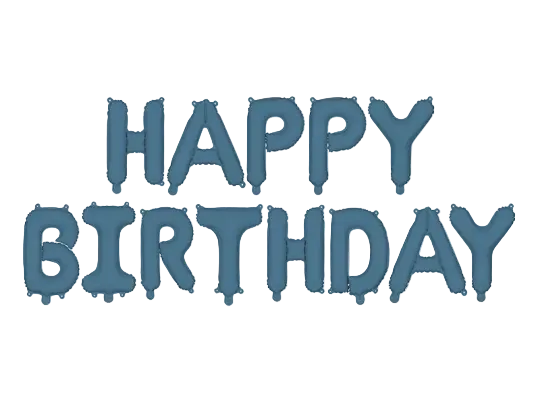 Giant Blue Happy Birthday Foil Balloon, 134in
