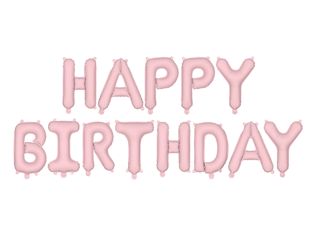 Giant Pink Happy Birthday Banner Foil Balloon, 133in