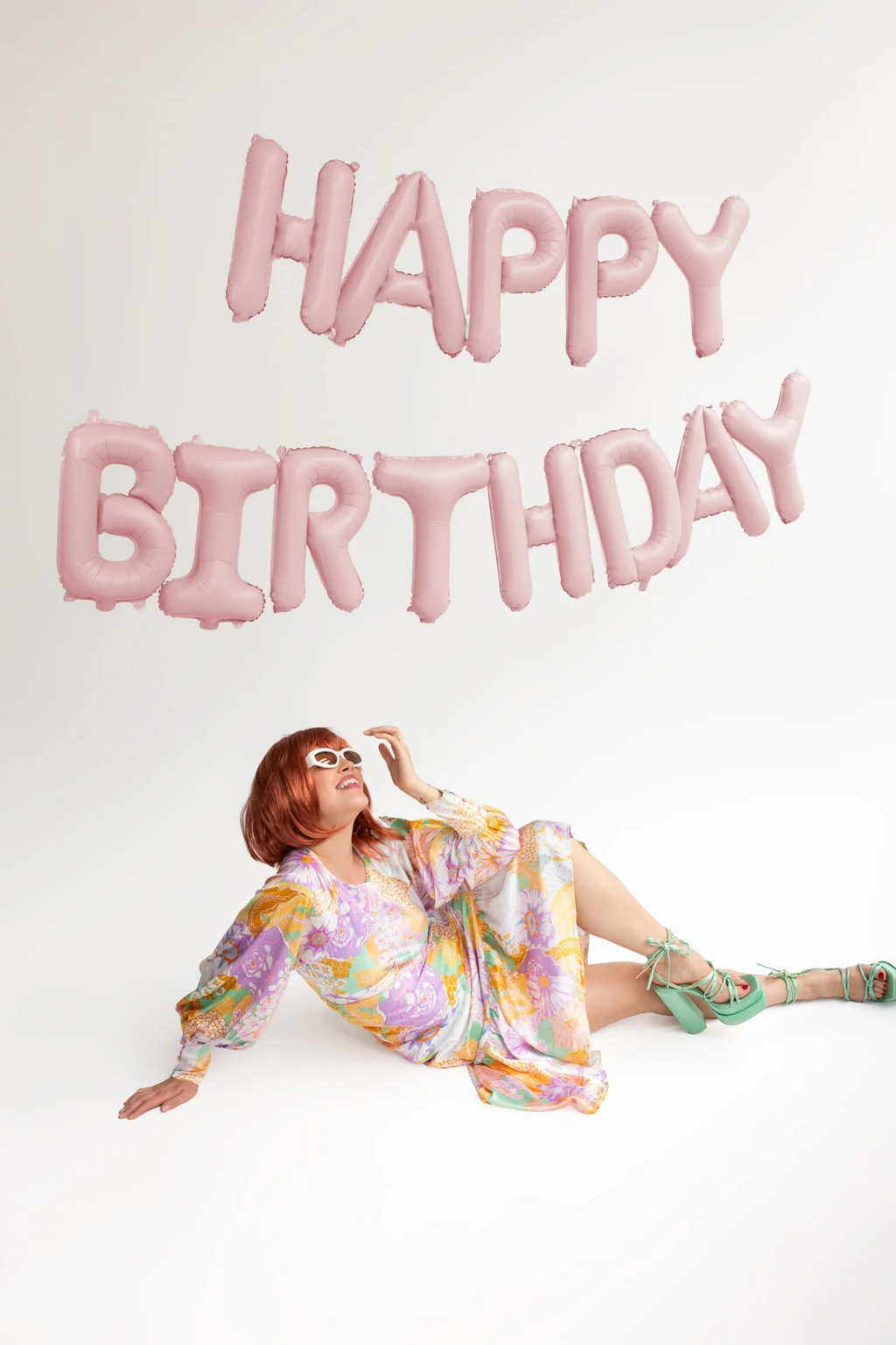 Giant Pink Happy Birthday Banner Foil Balloon, 133in