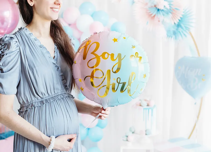 Multicolor Boy or Girl Gender Reveal Foil Balloon, 14in