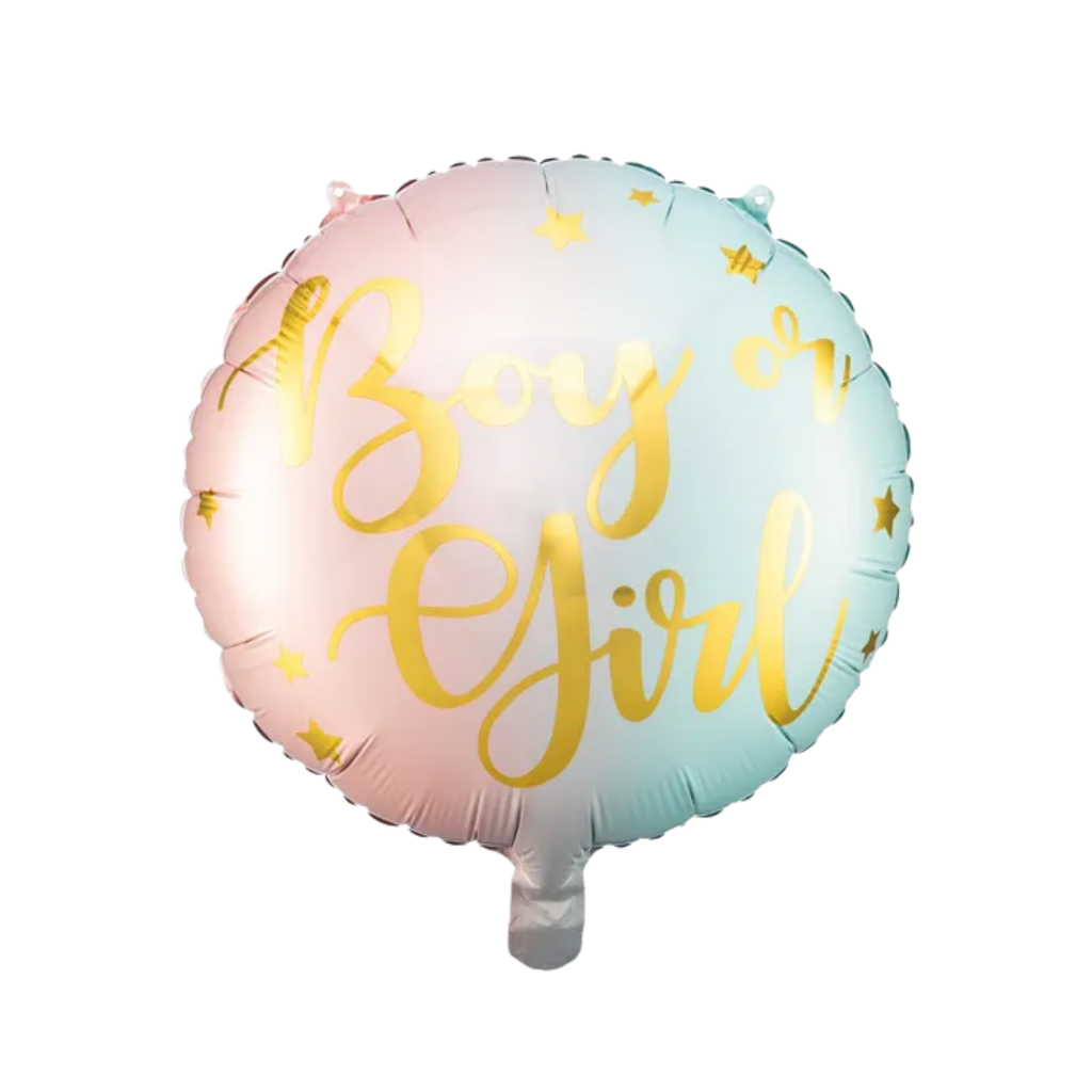 Multicolor Boy or Girl Gender Reveal Foil Balloon, 14in