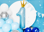 Giant Blue and Gold Crowned Number 1 Foil Balloon, 39in
