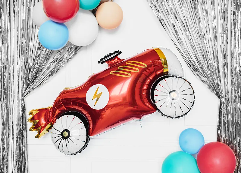 Giant Multicolor Race Car Foil Balloon, 43 in