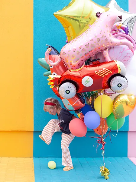Giant Multicolor Race Car Foil Balloon, 43 in