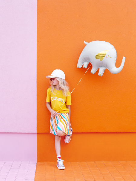 White and Gold Elephant Foil Balloon, 32in