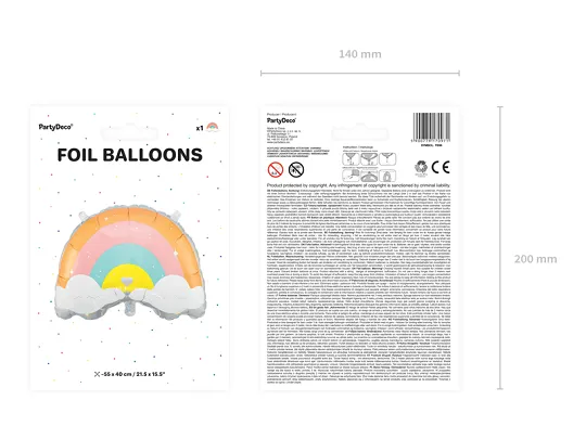 Rainbow Foil Balloon, 21in