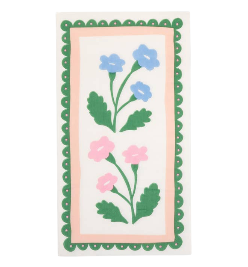 Floral Border Dinner Napkins