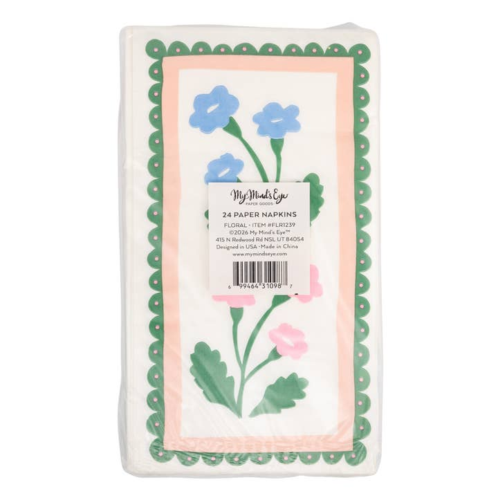 Floral Border Dinner Napkins