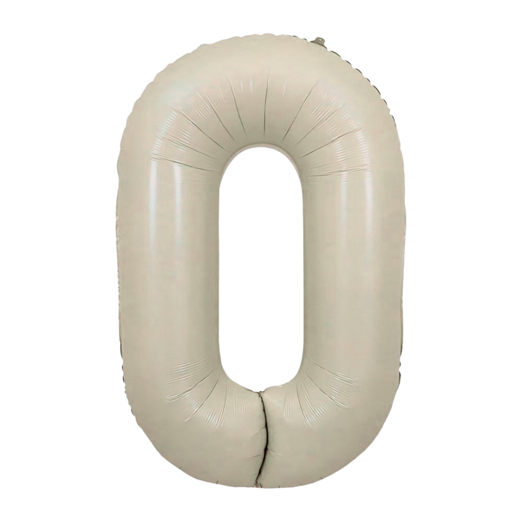 Cream 0-9 Number Foil Balloon, 34in