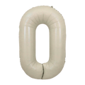 Cream 0-9 Number Foil Balloon, 34in