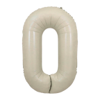 Cream 0-9 Number Foil Balloon, 34in