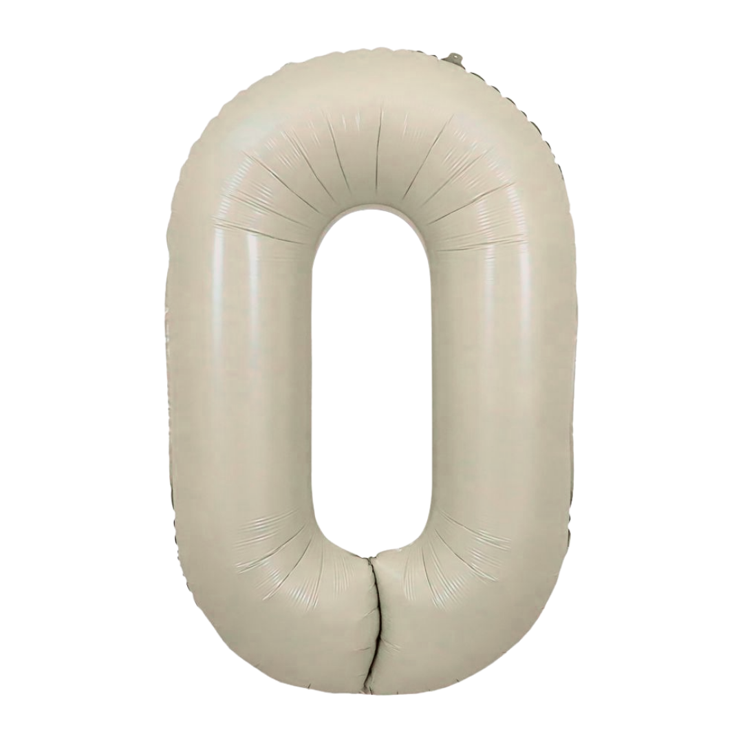 Cream 0-9 Number Foil Balloon, 34in