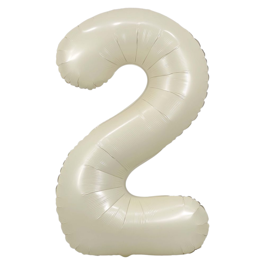 Cream 0-9 Number Foil Balloon, 34in