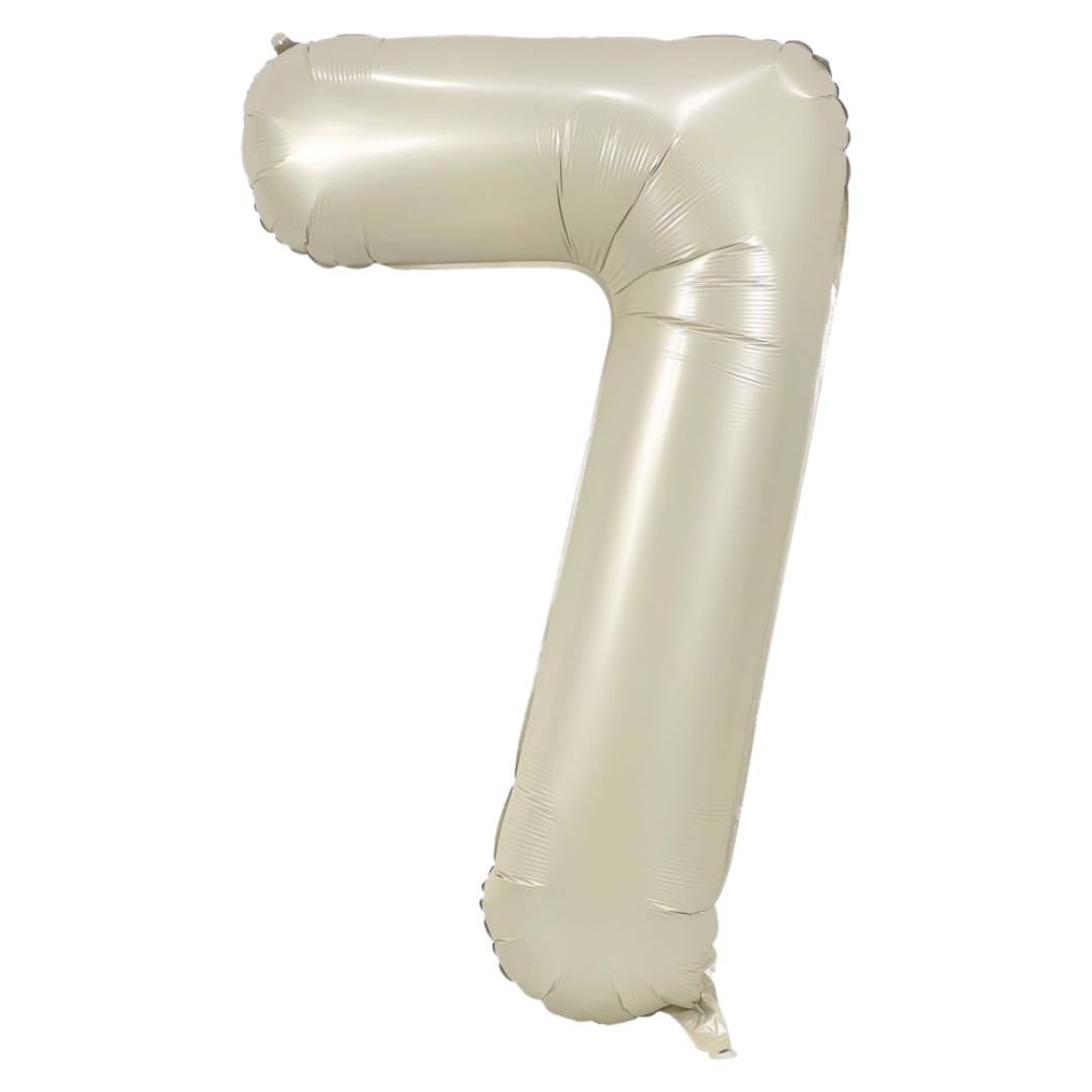 Cream 0-9 Number Foil Balloon, 34in