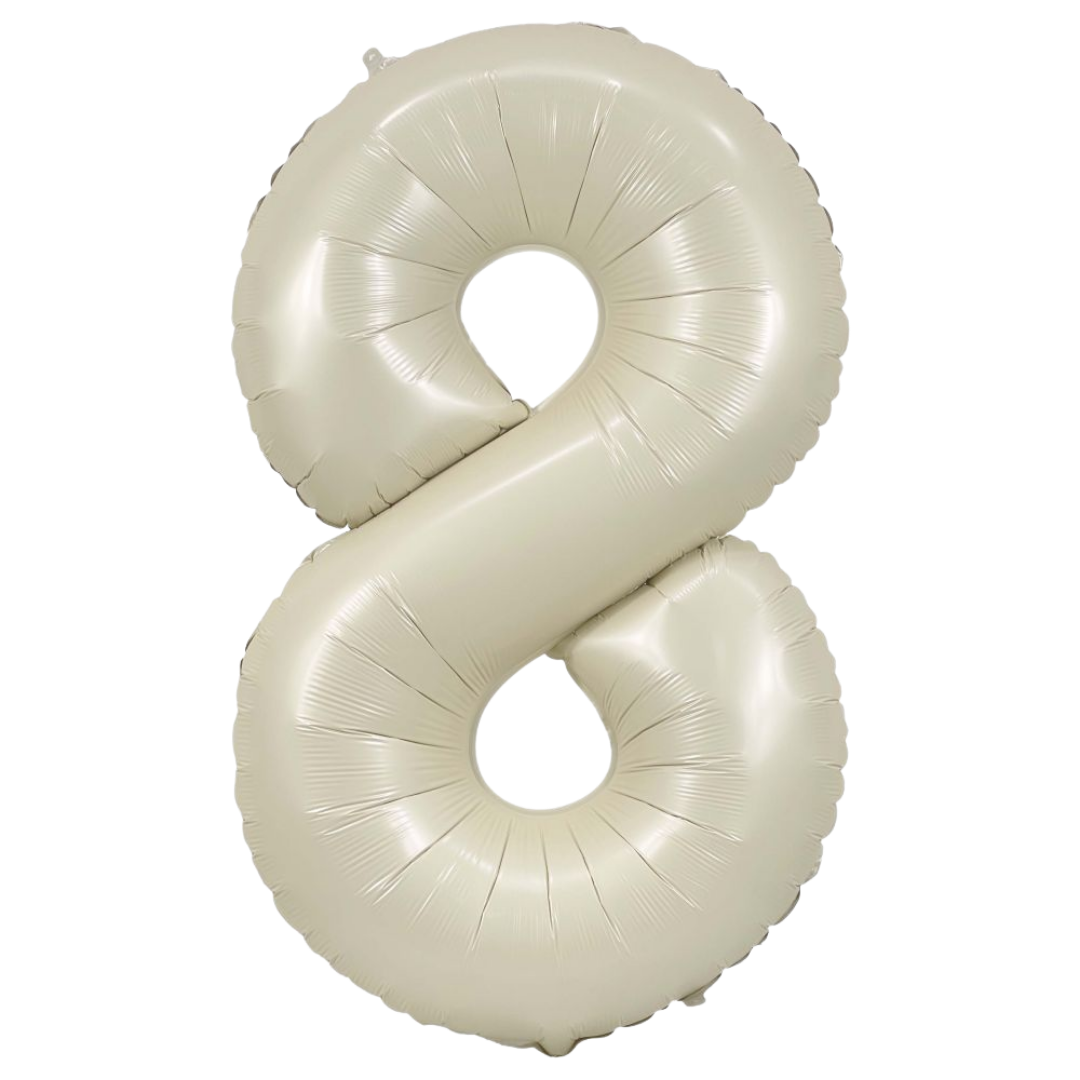 Cream 0-9 Number Foil Balloon, 34in