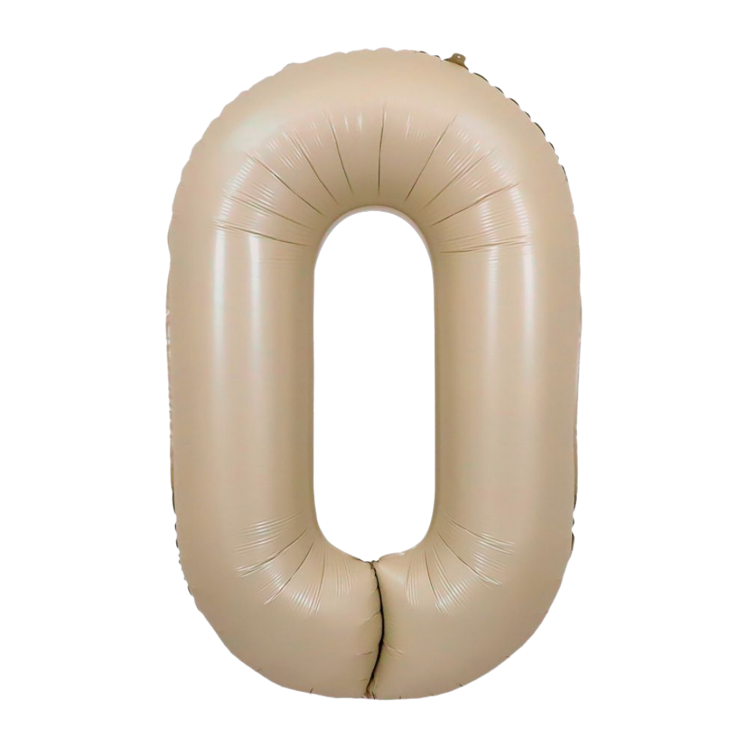 Caramel 0-9 Number Foil Balloon, 34in