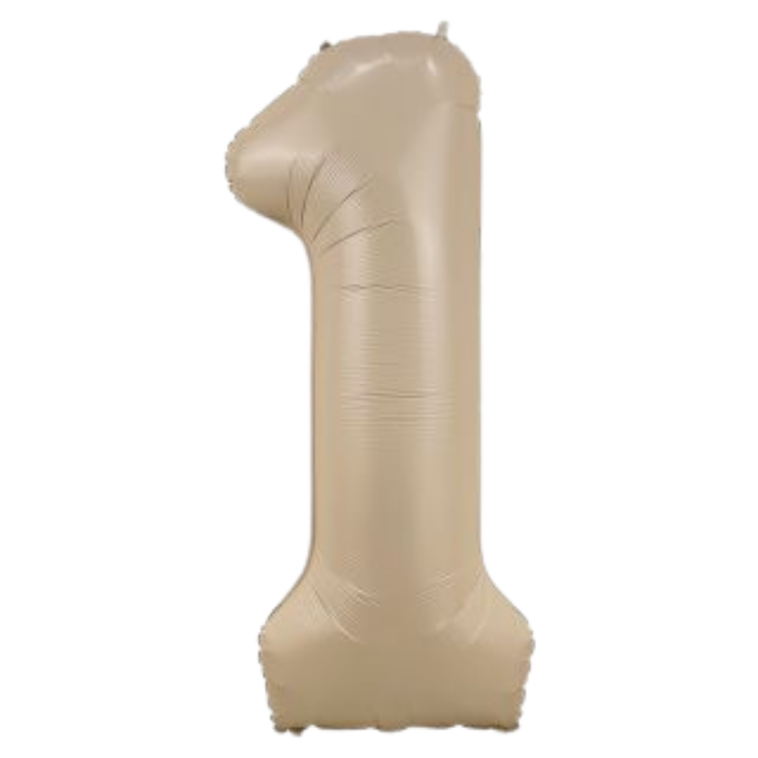 Caramel 0-9 Number Foil Balloon, 34in