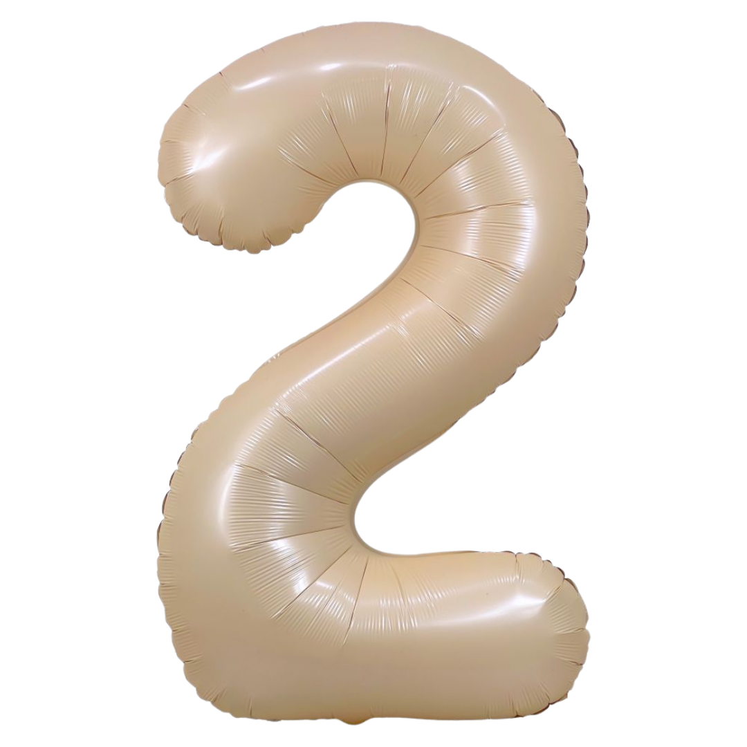 Caramel 0-9 Number Foil Balloon, 34in