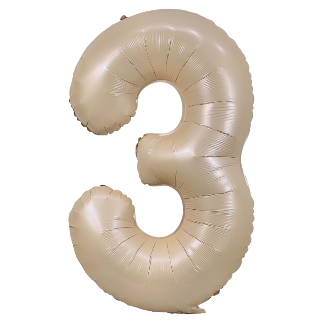 Caramel 0-9 Number Foil Balloon, 34in