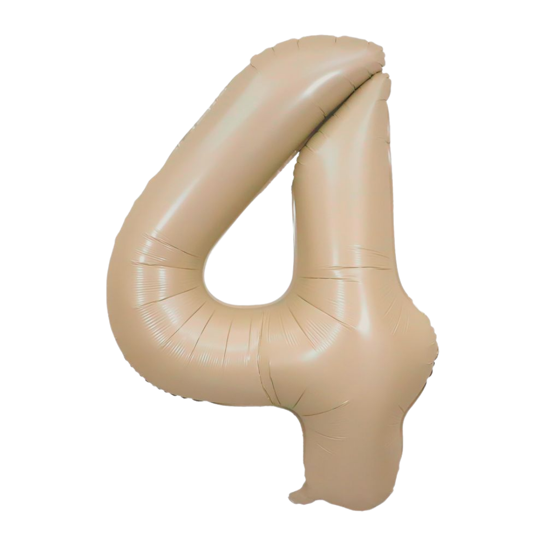 Caramel 0-9 Number Foil Balloon, 34in