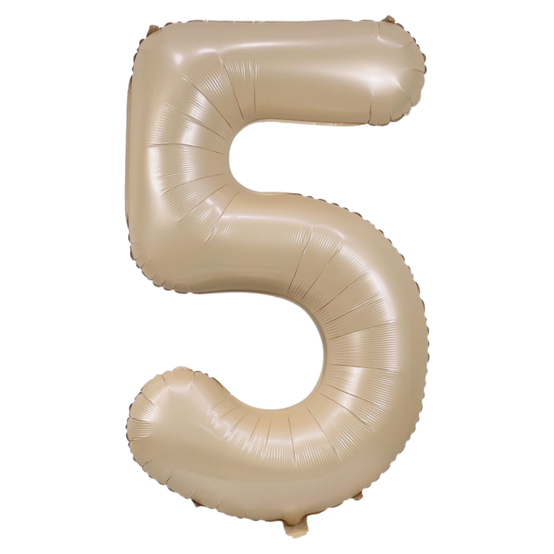 Caramel 0-9 Number Foil Balloon, 34in