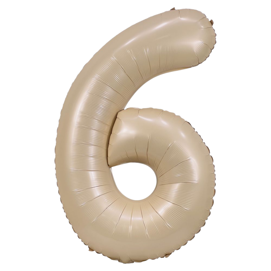Caramel 0-9 Number Foil Balloon, 34in